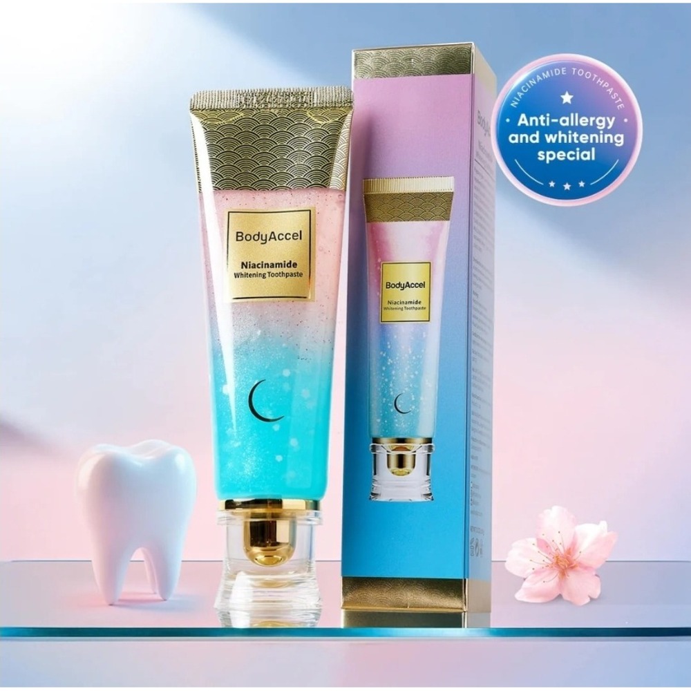 BodyAccel Niacinamide Whitening Toothpaste, New